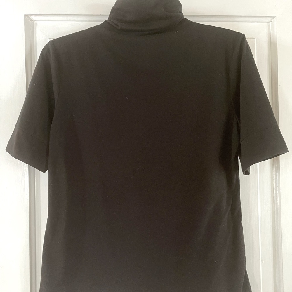 Vince Black Short Sleeve High Neck T-Shirt